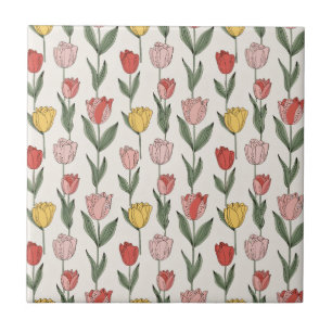 Padrão Floral de Tulipa Moderna Botânica Suave Pri