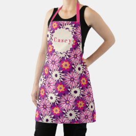 Padrão floral decorativo rosa roxo Astra moderno