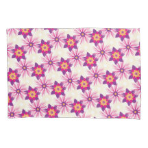 Padrão floral decorativo rosa roxo Astra moderno