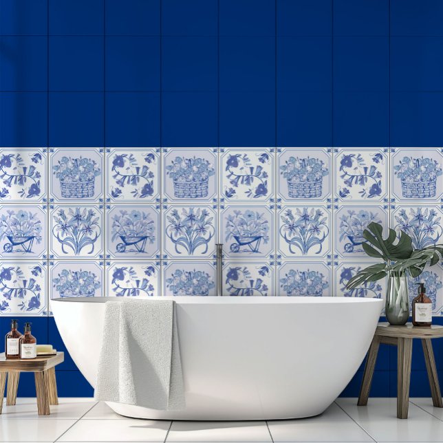 Padrão floral Delft azul e branco (Criador carregado)