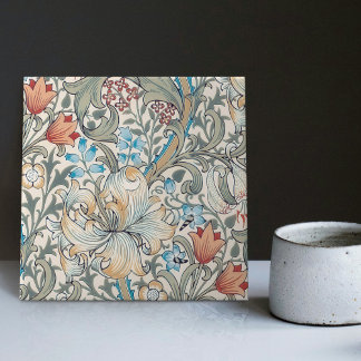 Padrão Floral do Morris Ouro Lily Art Nouveau