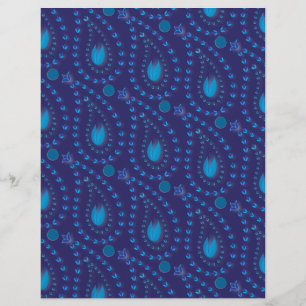 Padrão Floral do Paisley Azul abstrato Escuro