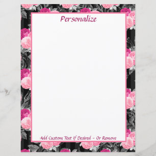 Padrão Floral do Vintage Pink Rosa vermelha
