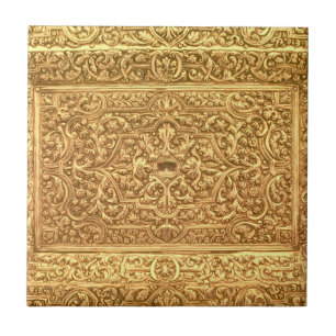 Padrão Floral Dourado Ornamentado Antigo