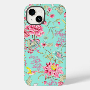Padrão Floral e de Pássaros ao Estilo Japonês