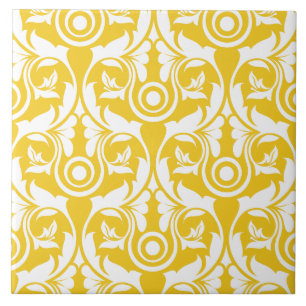 Padrão floral elegante amarelo e branco