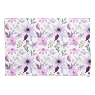 Padrão Floral Elegante com Folhas Vermelhas e Azui
