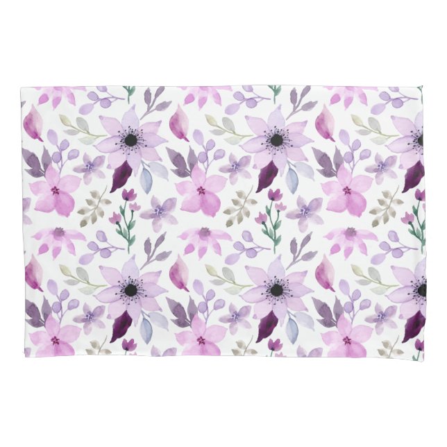 Padrão Floral Elegante com Folhas Vermelhas e Azui (Frente-Esquerda)