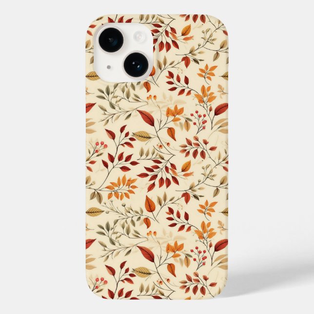 Padrão Floral Elegante de Outono (Verso)