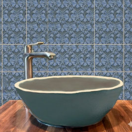 Padrão Floral Elegante em Aquarela Azul