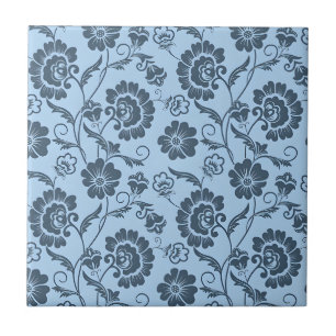 Padrão Floral Elegante em Fundo Azul Claro
