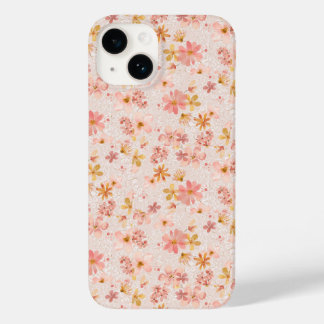 Padrão Floral em Aquarela Rosa Bege