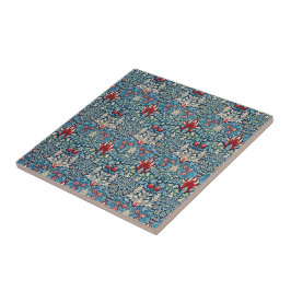 Padrão floral em folhas verdes fundo azul