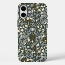 Padrão floral em fundo cinza-azulado empoeirado