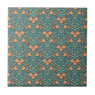 padrão floral em laranja estilo Art Nouveau semelh
