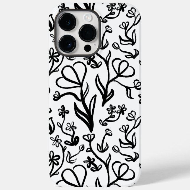 Padrão Floral em Preto e Branco (Verso)