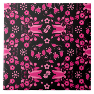 Padrão Floral Escandinavo Rosa Moderno