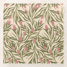 Padrão floral estilizado em forma de sino cor-de-r
