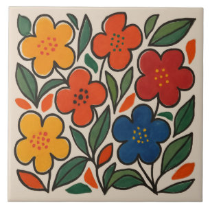 Padrão Floral Estilo Retro Anos 60