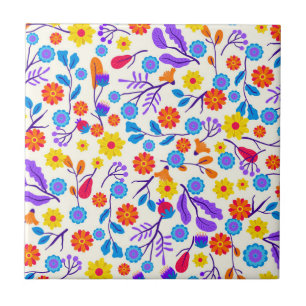Padrão Floral Exótico Colorido-23165