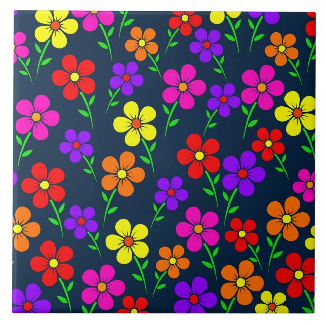 Padrão Floral Flores Coloridas (Frente)