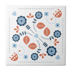 Padrão Floral Folk Escandinavo Design