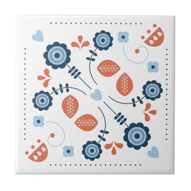 Padrão Floral Folk Escandinavo Design (Frente)
