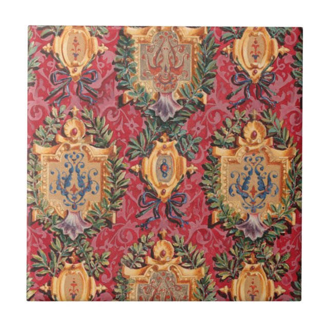 Padrão Floral Francês Decorativo Antiquado (Frente)