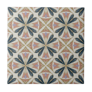 Padrão Floral Geométrico Art Déco Vintage