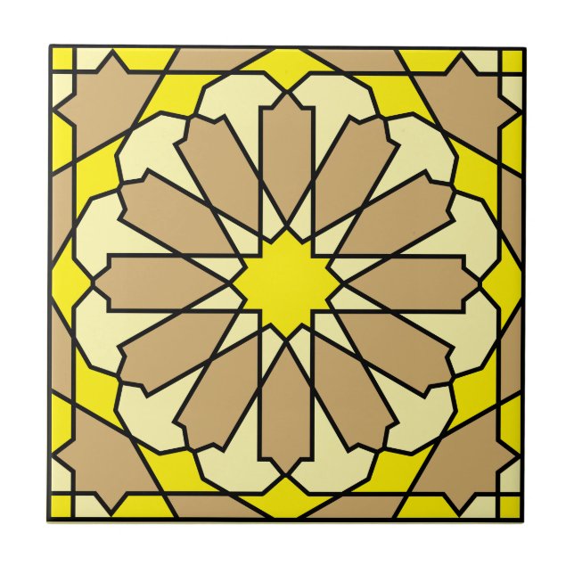 Padrão Floral Geométrico Azulejo (Frente)