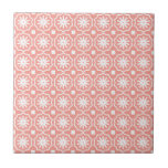 Padrão floral geométrico croal branco moderno<br><div class="desc">azulejo cerâmico de padrão floral geométrico branco de coral</div>