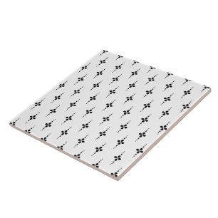 Padrão Floral Geométrico Moderno Preto e Branco