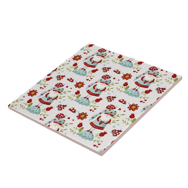 Padrão Floral Gnome Escandinavo Fofo (Lateral)