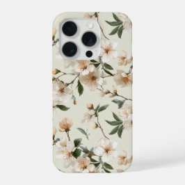 Padrão Floral Marfim de Flor de Pessegueiro Macio