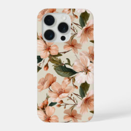 Padrão Floral Marfim de Flor de Pessegueiro Suave