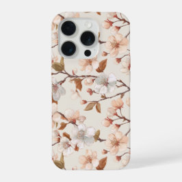 Padrão Floral Marfim Flor de Pessegueiro Suave