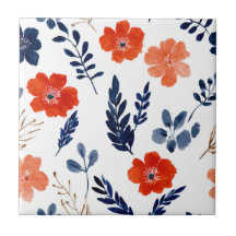 Padrão Floral Minimalista Aquarela Elegante