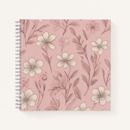 Padrão Floral Mínimo Rosa Corado