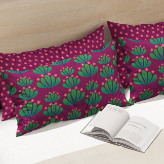 Padrão Floral Moderno em Roxo e Verde de Amor-Perf