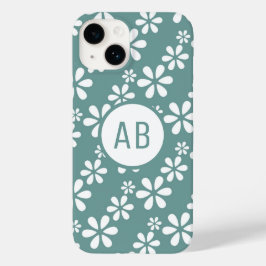 Padrão Floral Moderno Monograma Personalizado Femi