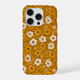 Padrão Floral Mostarda Floral Tom Quente Retro