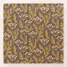 Padrão Floral Natural: Acentos Dourados Tela Escur