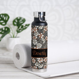 Padrão Floral Negro e Vermelho Japonês Personaliza
