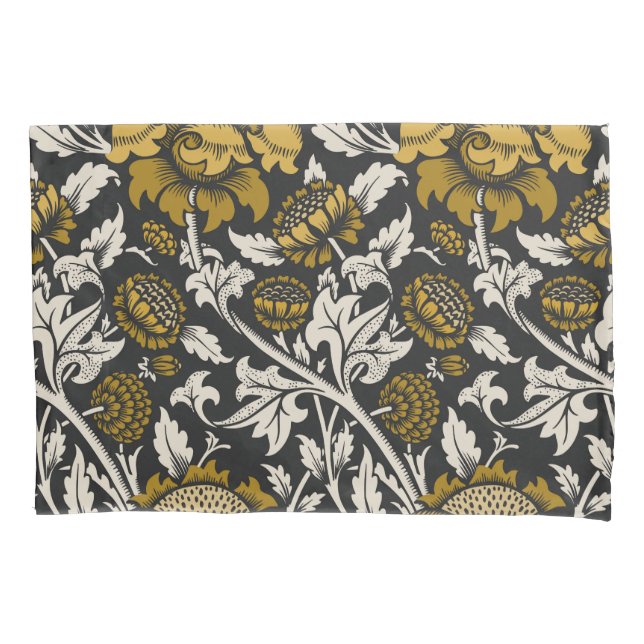 Padrão floral ornamentado com grandes flores doura (Frente-Esquerda)