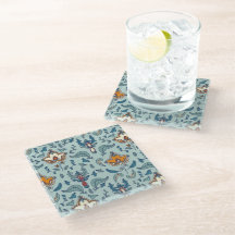 Padrão floral ornamentado em fundo azul claro