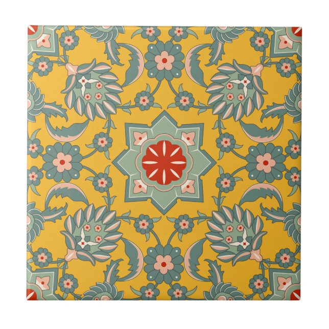 Padrão Floral Otomano Vintage (Frente)