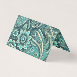 Padrão Floral Paisley Turquesa