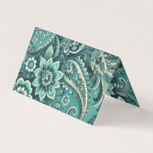 Padrão Floral Paisley Turquesa