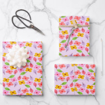 Padrão Floral Pastel Adorável Rosa Macio Feminino