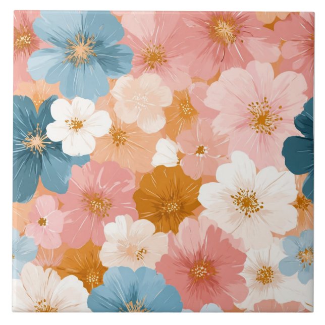 Padrão Floral Pastel Bonito (Frente)